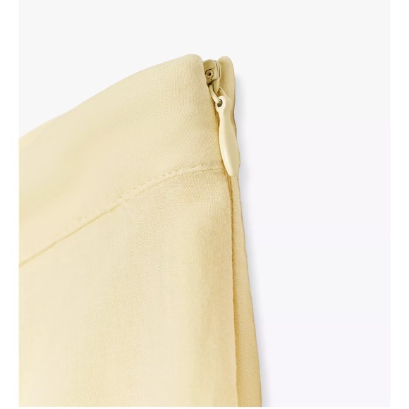 Zara Light Yellow A-Line Skirt - Picture 9 of 9